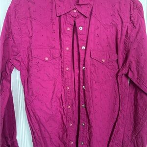 Wrangler Men's Fuchsia Button-Down Shirt